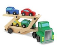 Melissa & Doug - Camion con rimorchio per trasporto auto